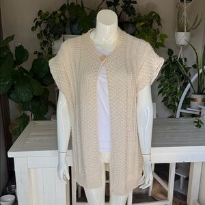 Vintage 70s cottage core vest, Elegant Cream Women's Cardigan Lg